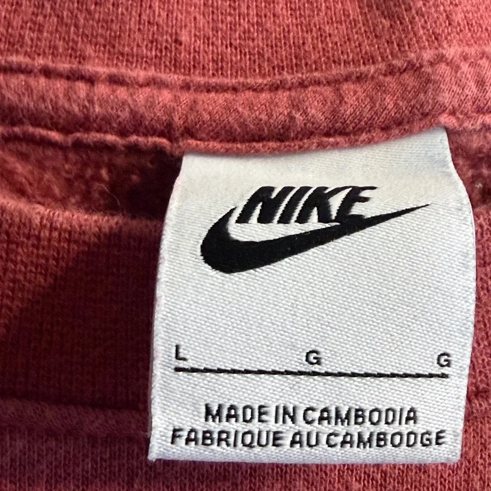 Nike Air Sweatshirt Mens Large Burgundy Neon Green Get Over Your Fear Of Heights